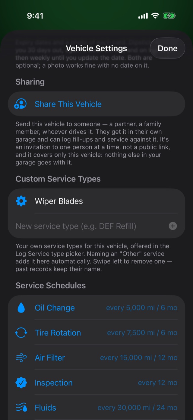 Share This Vehicle in Vehicle Settings